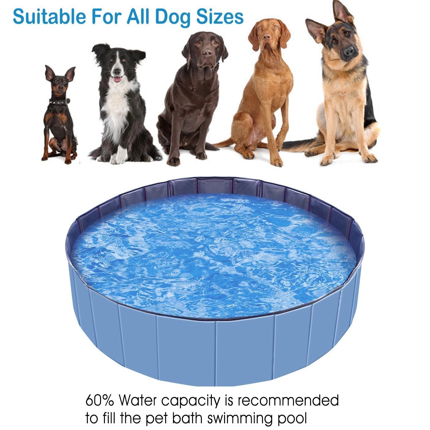 Foldable Pet Swimming Pool PVC Kiddie Baby Dog Swim Pool Bathing Tub Playmat Kids Pools - Pet Pool - Berry Charmz