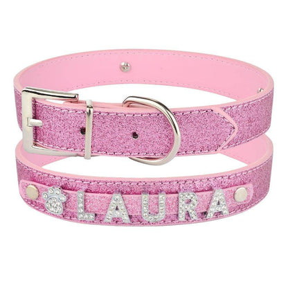Purrfect Pet Kingdom Personalized Pet Collar - Sparkling Blue L Pink Purrfect Pet Kingdom