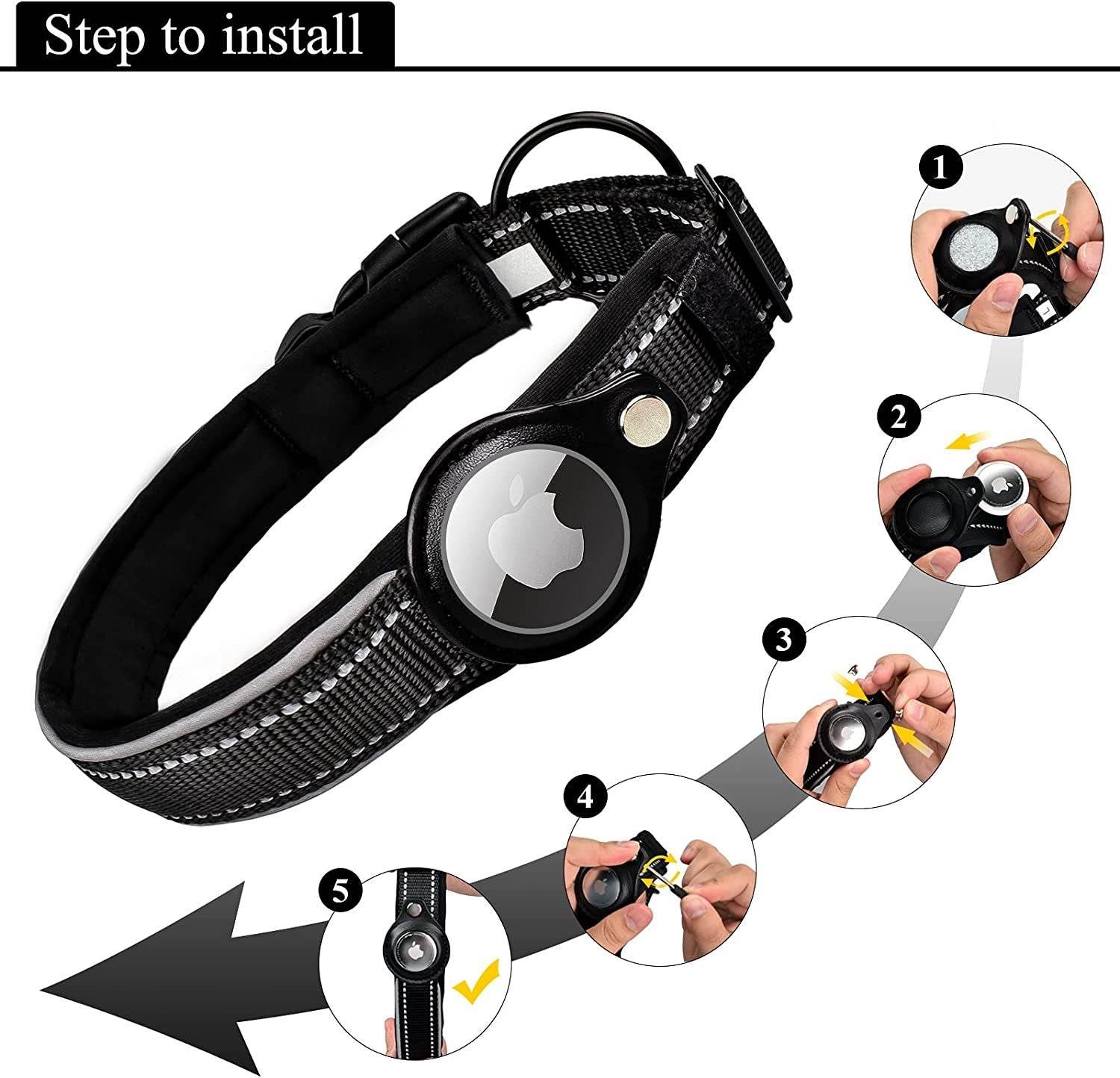 Purrfect Pet Kingdom Secure Apple AirTag Pet Collar Purrfect Pet Kingdom