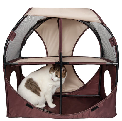 Purrfect Pet Kingdom Collapsible Cat House with Tunnel Purrfect Pet Kingdom