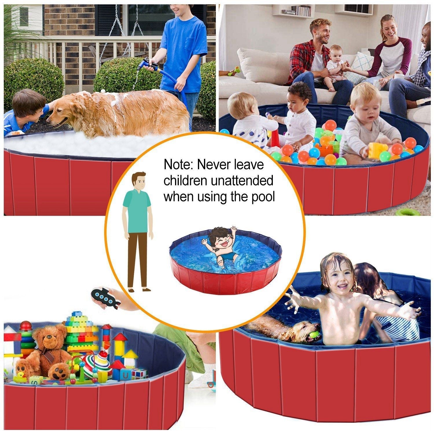 Foldable Pet Swimming Pool PVC Kiddie Baby Dog Swim Pool Bathing Tub Playmat Kids Pools - Pet Pool - Berry Charmz