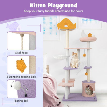 Purrfect Pet Kingdom Multi Level Cat Tower with Scratching Posts Purrfect Pet Kingdom