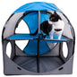 Collapsible Cat House with Tunnel Blue, Grey Purrfect Pet Kingdom