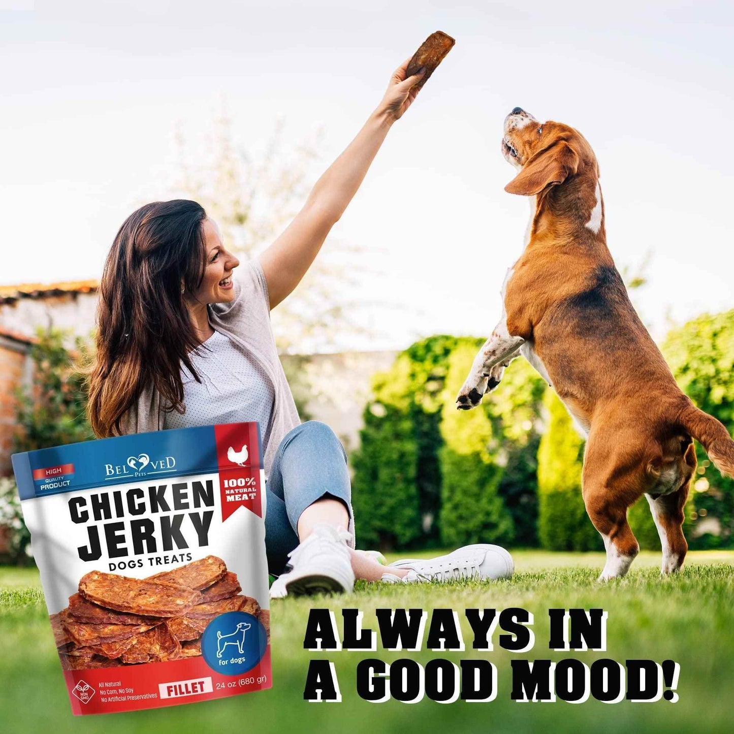 💖 Tail-Wagging Goodness: Beloved Pets 100% Chicken Jerky Dog Treats! 🍗🌟 - Purrfect Pet Kingdom