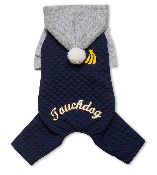 Cozy Couture Jumpsuit: Touchdog Quilted Hooded Sweater for Ultimate Style & Warmth Purrfect Pet Kingdom 