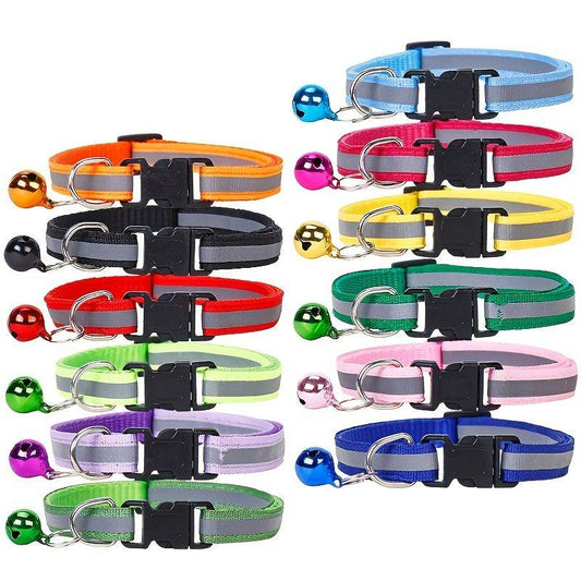 Nylon Reflective Dog Collar for Safety and Style with Bell 🐾🔔 Purrfect Pet Kingdom 