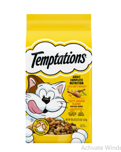 Temptations Chicken Flavor Cat Food - Tasty Adult Dry Cat Food, 3.15 lb Bag Purrfect Pet Kingdom 