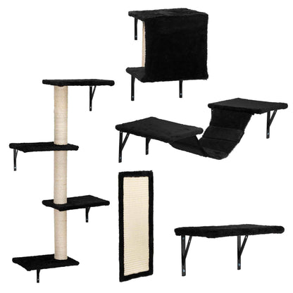 Purrfect Pet Kingdom Cat Wall Shelves Set – Elevated Perches & Scratching Posts Purrfect Pet Kingdom