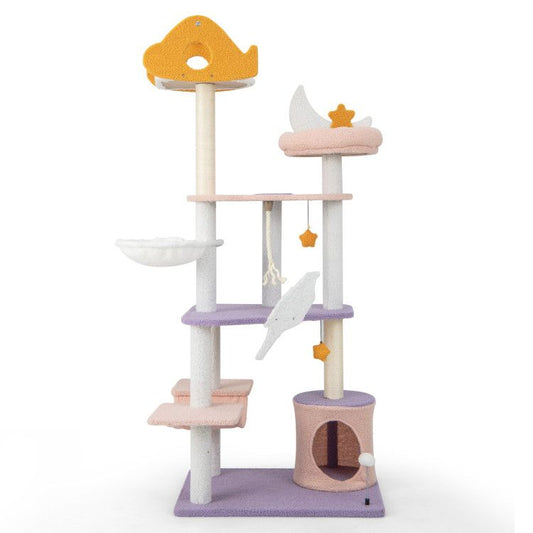 Purrfect Pet Kingdom Multi Level Cat Tower with Scratching Posts Purple Purrfect Pet Kingdom