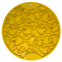 Rubber Duckies emat - Enrichment Lick Mat for Dogs and Cats - with Suction Cups | Bath Time Design | SodaPup USA Made