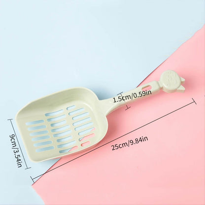 Purrfect Pet Kingdom durable cat litter cleaning tool scoop with slotted design and cat-shaped handle
