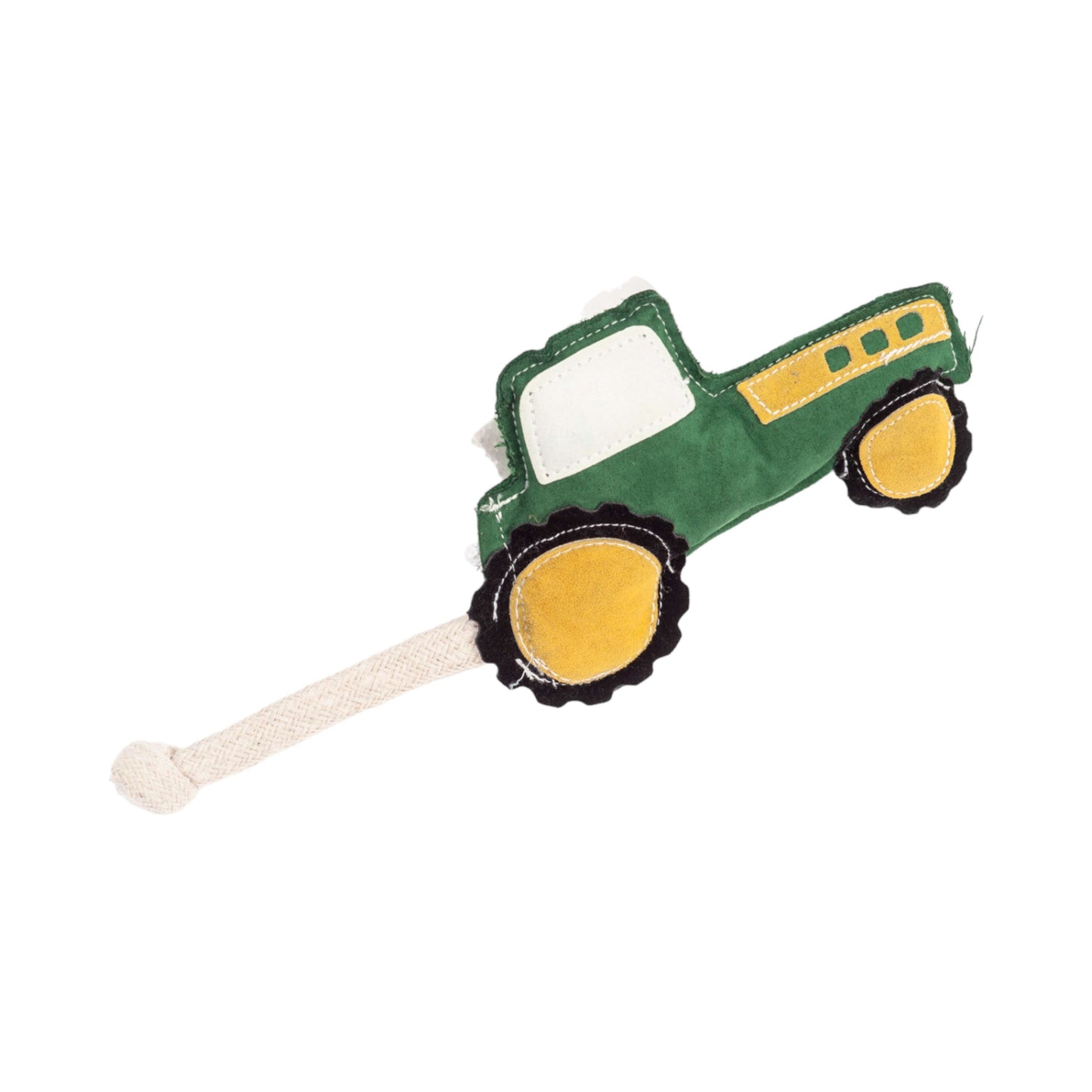 Purrfect Pet Kingdom durable chew toy for dogs shaped like a green tractor for playtime