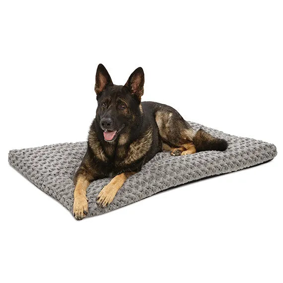 Durable gray ombre swirl rectangle orthopedic dog bed by The Family Pet, 46x29 inches, perfect for premium comfort and sup...