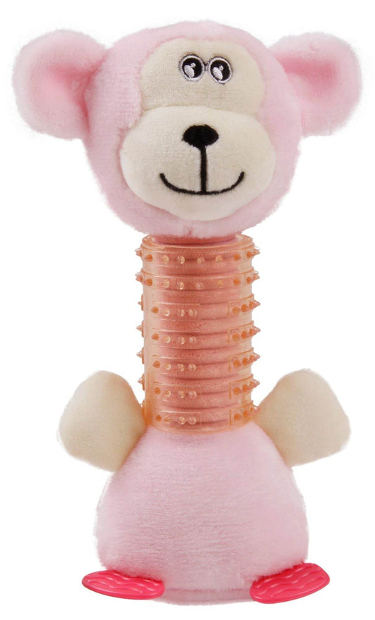 Purrfect Pet Kingdom Durable Plush Dog Toy for Teething Pink Purrfect Pet Kingdom