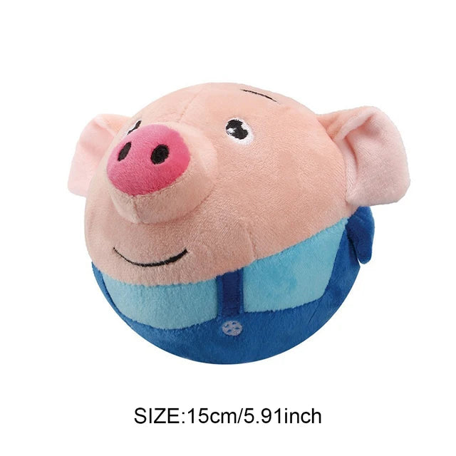 Durable plush toy for energetic dogs shaped like a cute pig for interactive play and cuddles