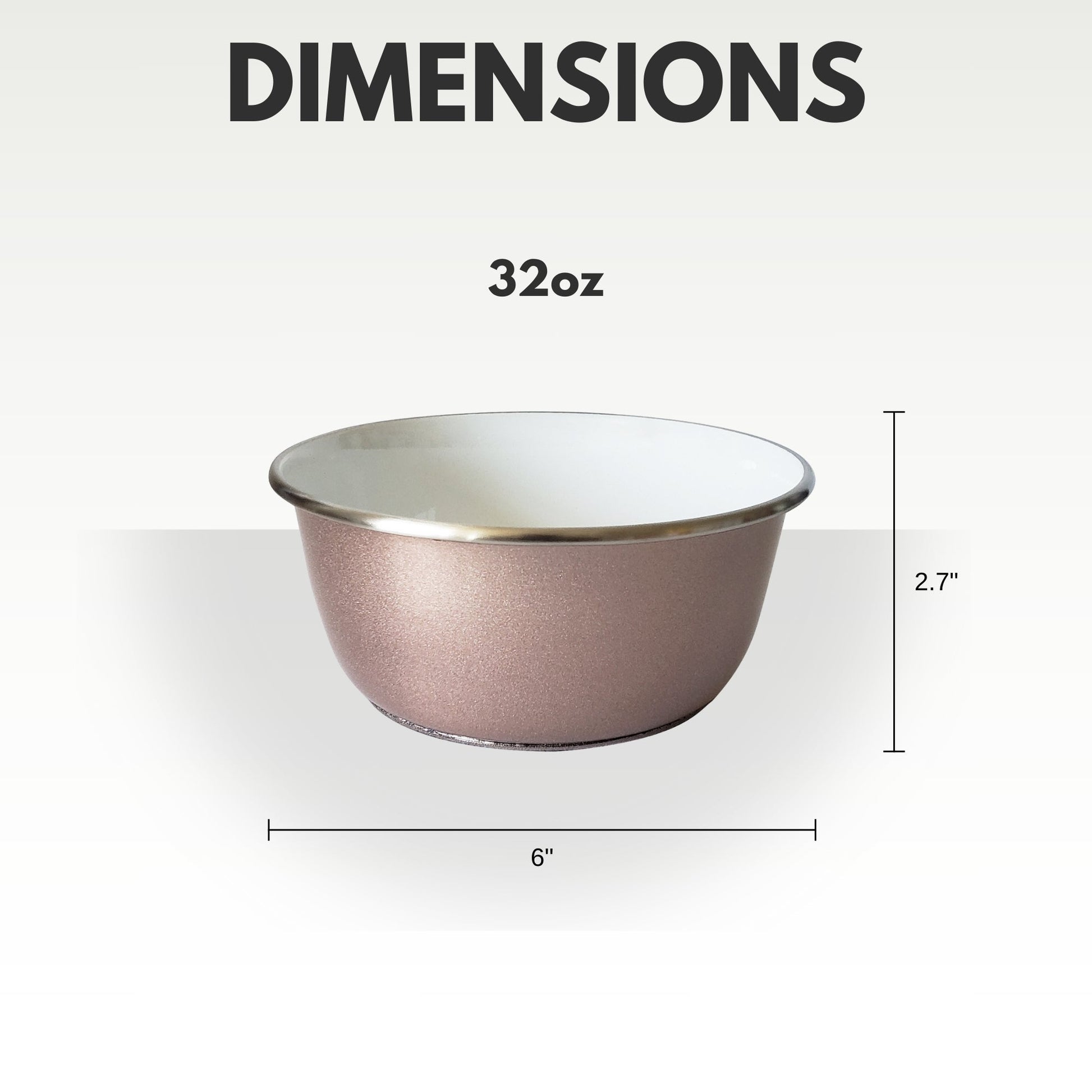 Durable rose gold dog dish with a 32oz capacity, ideal for stylish pet feeding