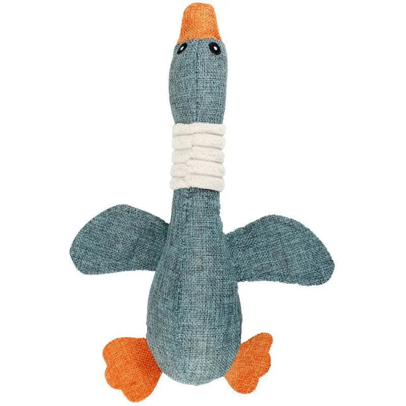 Purrfect Pet Kingdom durable squeaky dog toy shaped like a fun goose, perfect for playful pups