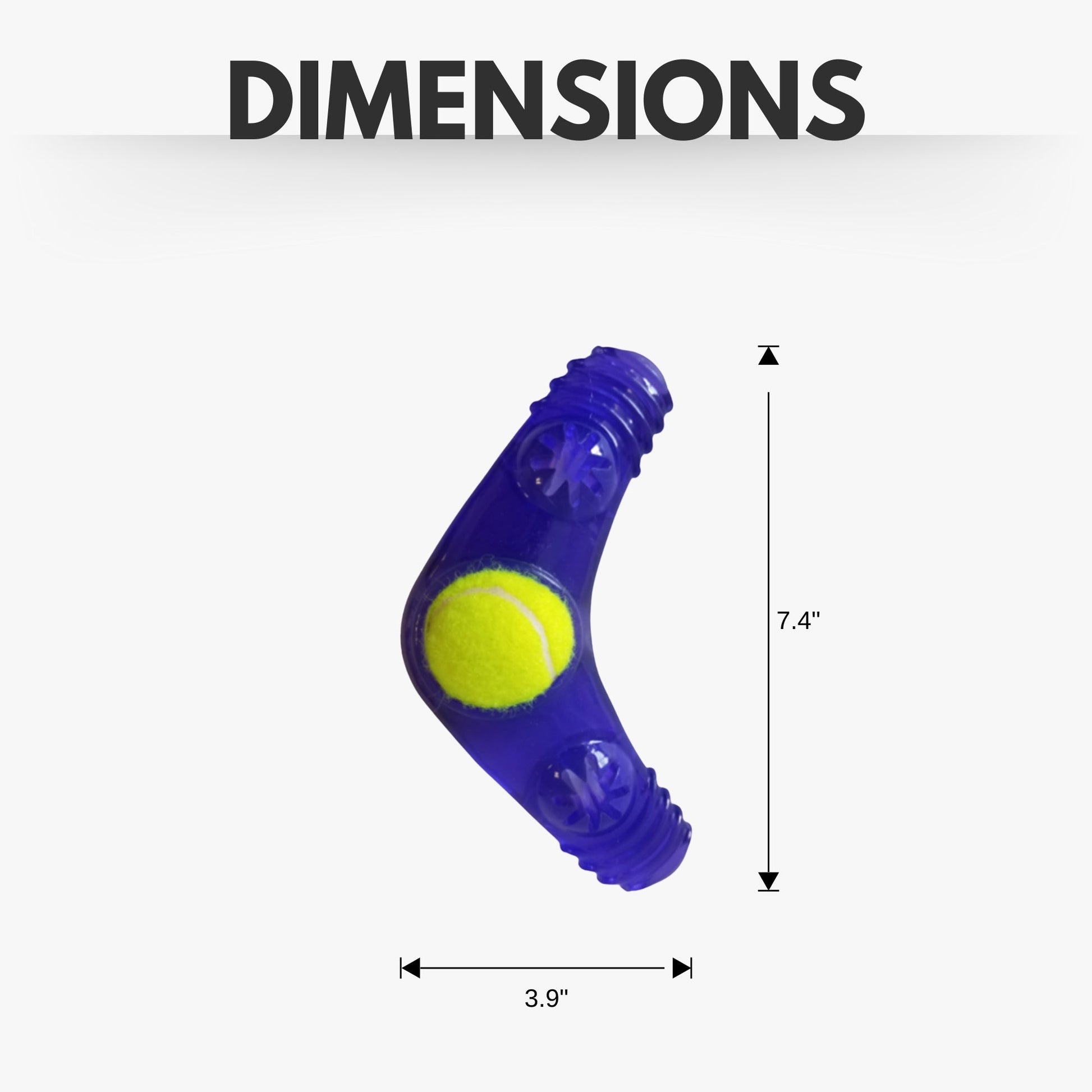 Durable tennis ball toys for dogs in blue with a unique shape for interactive playtime