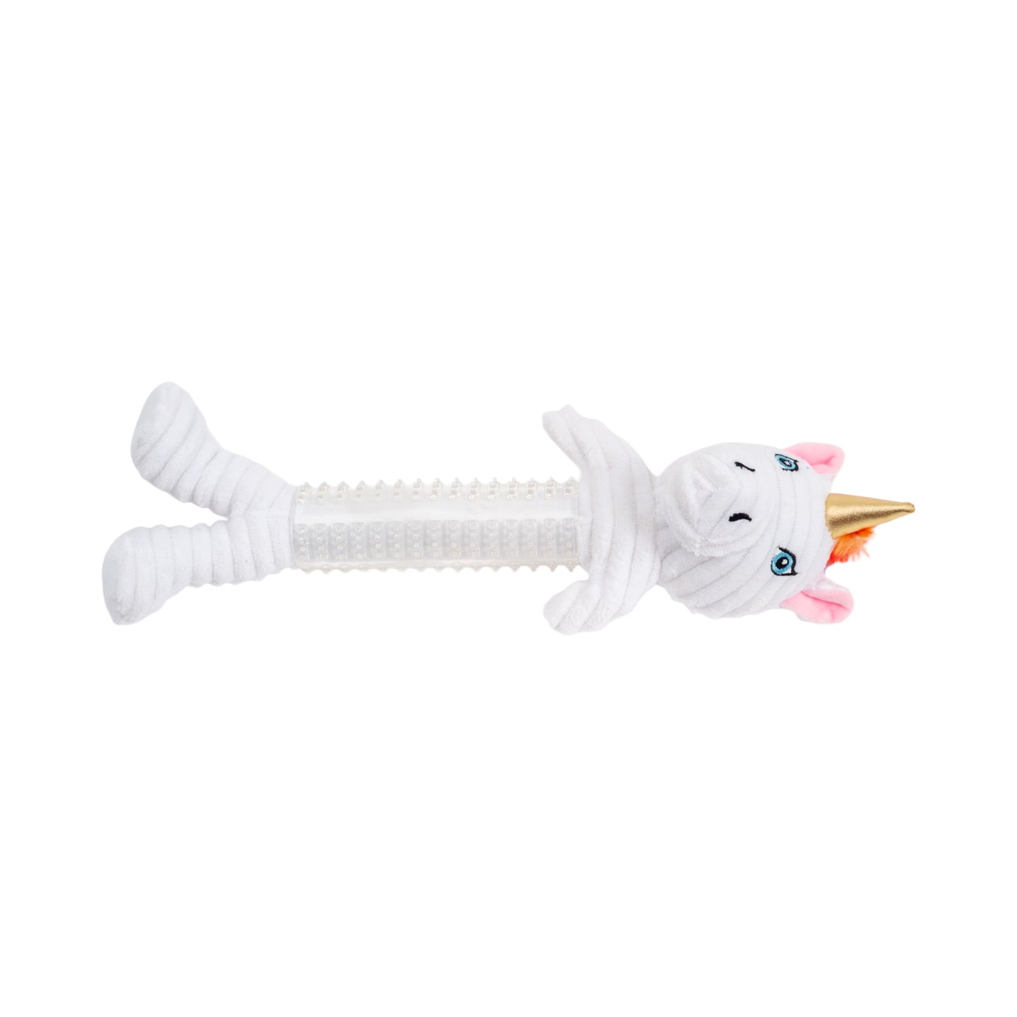 Durable unicorn plush for dogs with a soft texture and bright colors for interactive play