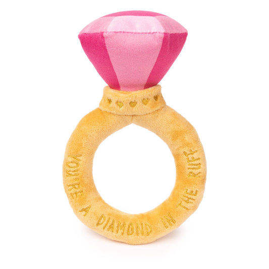 Diamond In The Ruff Pink Ring Plush Dog Toy