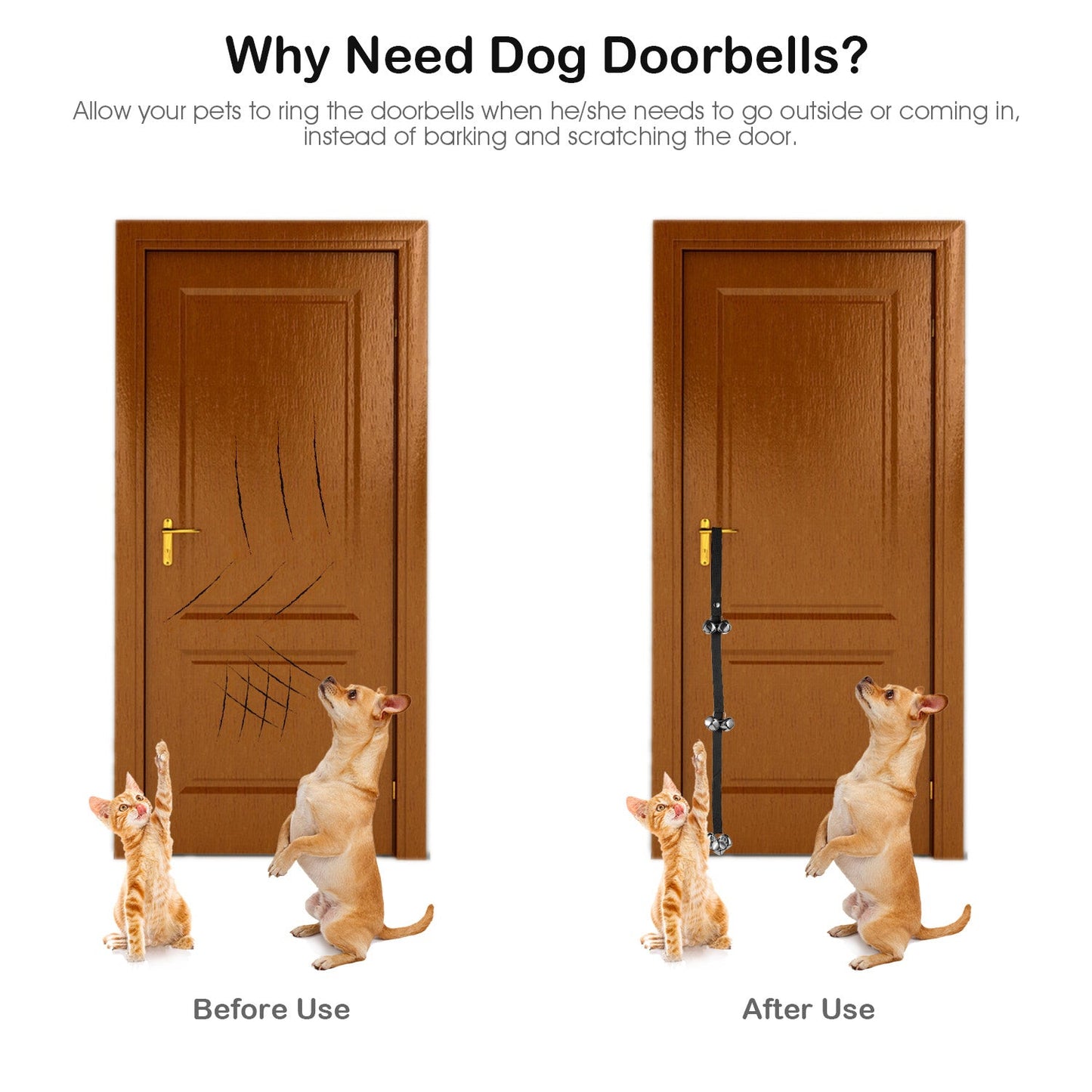Dog Doorbells Adjustable Pet Doorbells