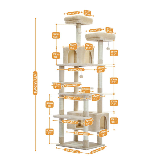 Multi-Level Cat Tree Tower - Ultimate Feline Entertainment Palace 🏰