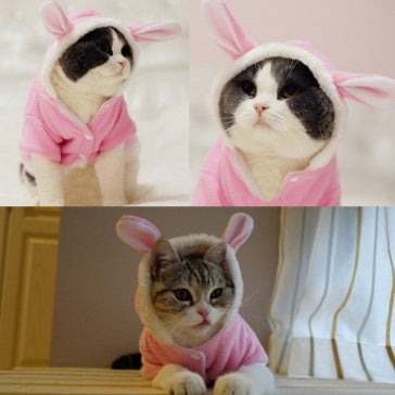 Purrfect Pet Kingdom Rabbit Fleece Hoodie for Warm Cozy Cats