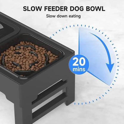 Adjustable Food & Water Bowl