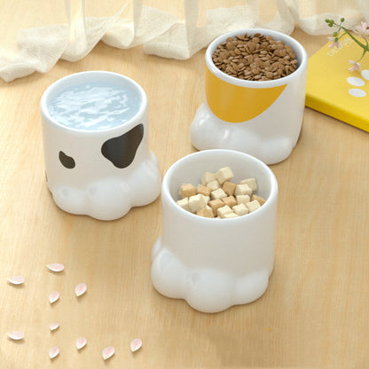Cat Bowl Ceramic High Foot Protection Cervical Spine Large