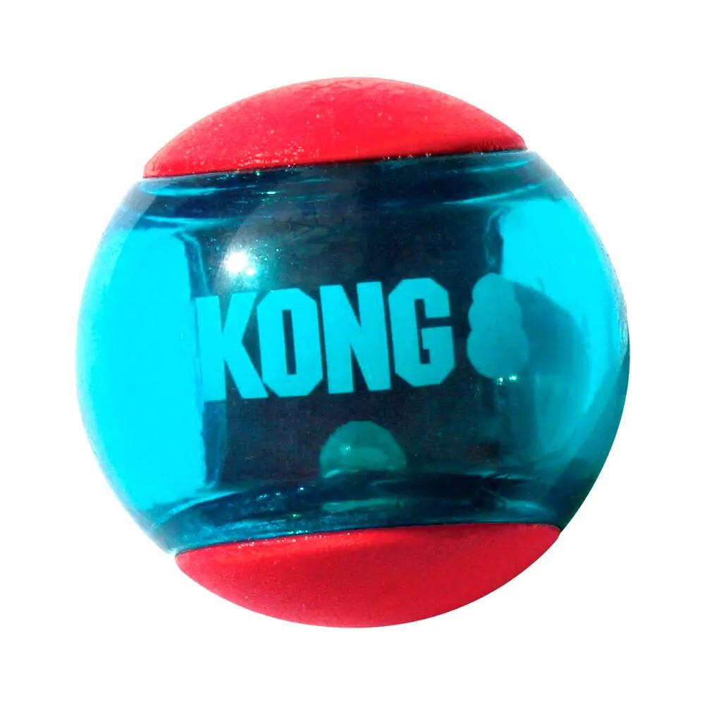 KONG Squeezz Action Ball Medium Red 3 Pack Textured Squeaky Toy