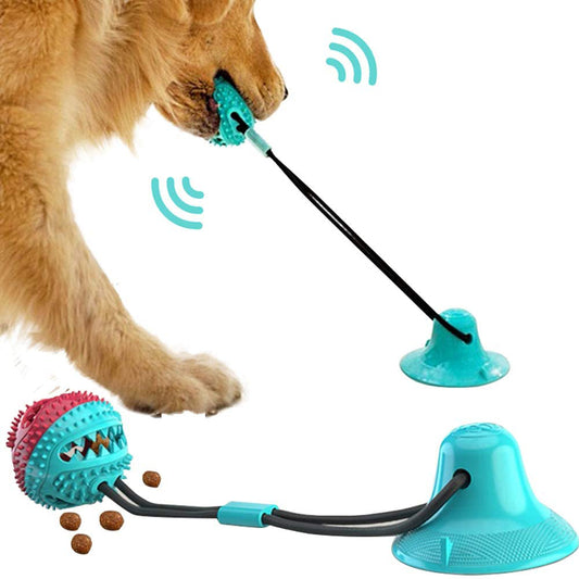 Dog Toys Suction Cup Dog Toy - Interactive Tug & Tooth Cleaning Ball