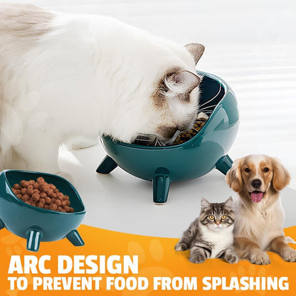 Cat Food Bowl For Cats And Small Dog  Four-Legs Ceramic Cat