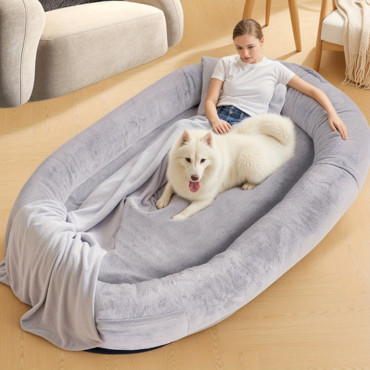 Dog Bed Orthopedic Faux Fur Human Size Cuddler