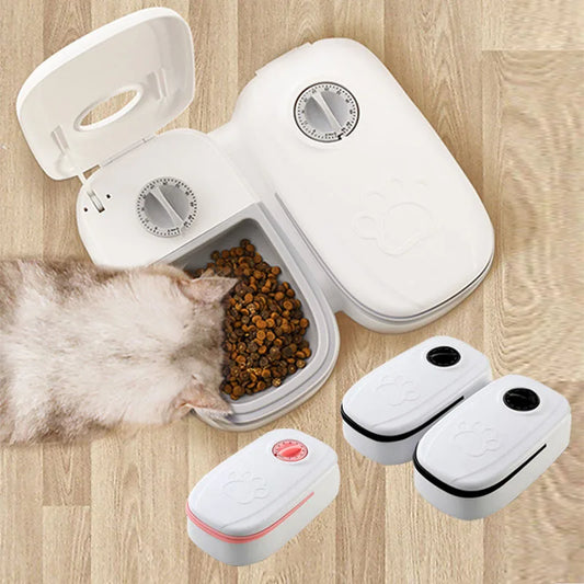Auto Smart Pet Feeder Timer, Dry/Wet Food Dispenser, Portion Control, Anti-Pinch Bowl, for Cats/Dogs