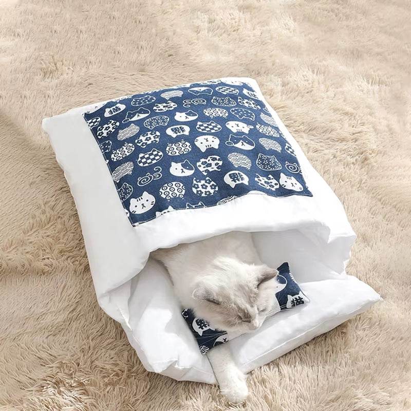 Removable Dog Cat Bed Cat Sleeping Bag Sofas Mat Winter Warm Cat House Small Pet Bed Puppy Kennel Nest Cushion Pet Sofa Products - Purrfect Pet Kingdom