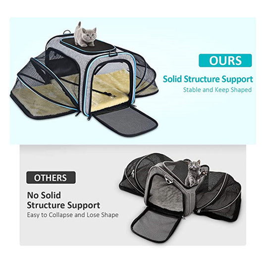 Cat Carrier - Airline Approved Expandable Soft Travel Bag