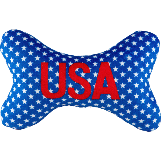 Patriotic Red Wht & Blue Bone Dog Toy