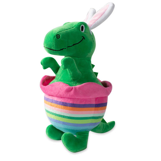 Easter Just Hatched Egg Bunny Ears Rex Plush Dog Toy