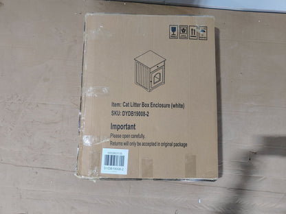 Wooden Pet House Cat Litter Box Enclosure with Drawer, Side