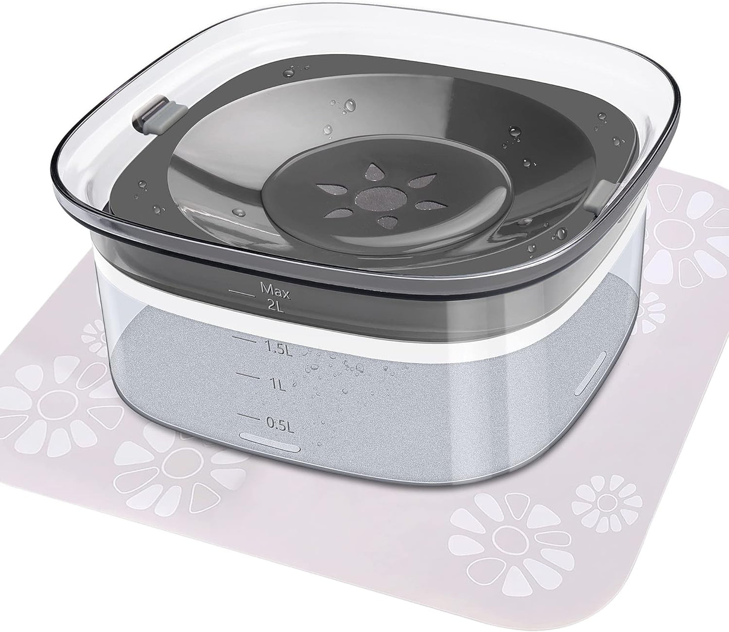 2L No-Spill Dog Water Bowl - Splash-Proof Vehicle Travel Bowl