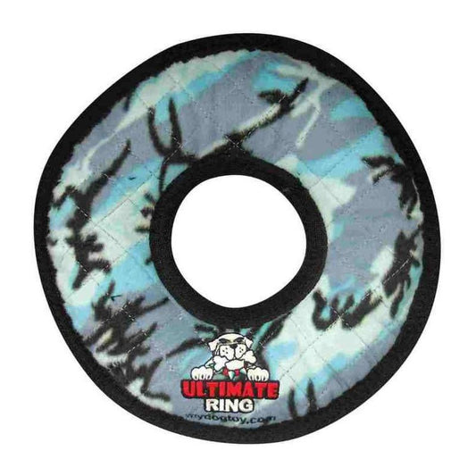 Tuffy Ultimate Ring Camo Blue Dog Toy