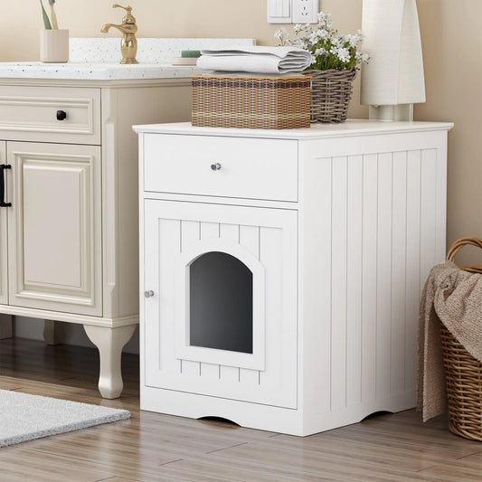 Royal Wooden Pet House Litter Box With Drawers 🏠👑