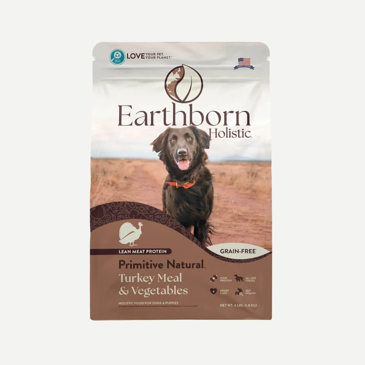 Earthborn Holistic Primitive Natural Turkey Meal grain free dry dog food with lean meat protein for dogs