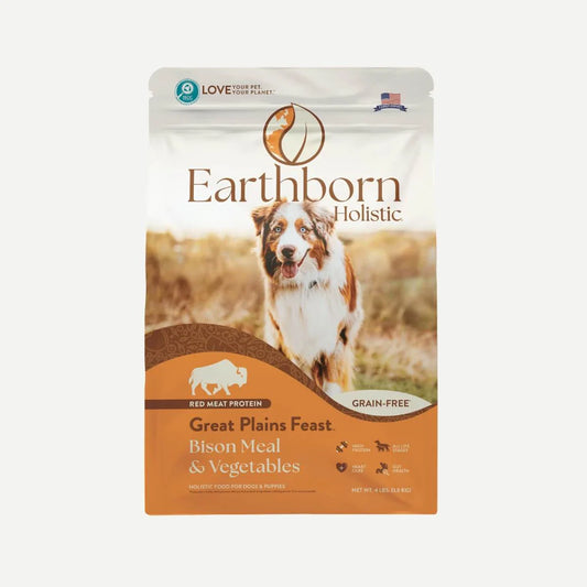 Dog Food Dry Grain Free Bison 4lb Earthborn Great Plains 🦬