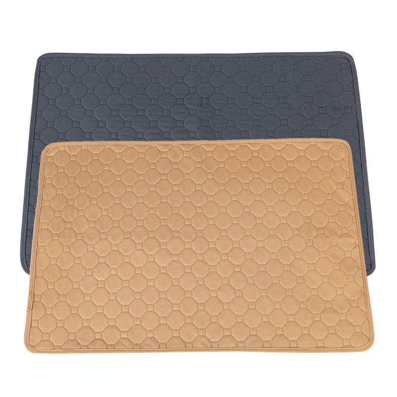 Purrfect Pet Kingdom easy clean dog training mat set in brown and gray with textured surface