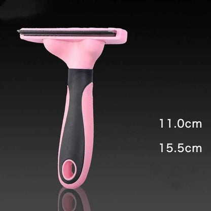 Purrfect Pet Kingdom pink and black easy clean pet hair brush for detangling and grooming