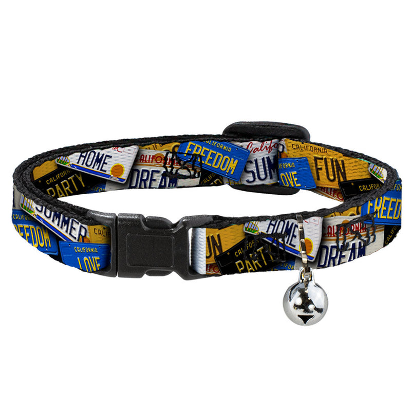 Buckle-down Breakaway Cat Collar Cali License Plates Stacked - Purrfect Pet Kingdom