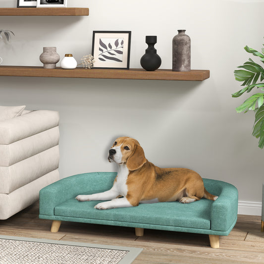 Dog Sofa Couch Bed with Washable Cushion for Large Dogs, Cats, Green