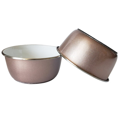 Deep Dog Bowl with Paw Print Design – Stainless Steel Bowl,