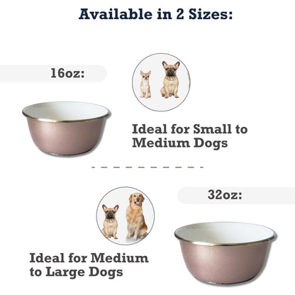 Deep Dog Bowl with Paw Print Design – Stainless Steel Bowl,